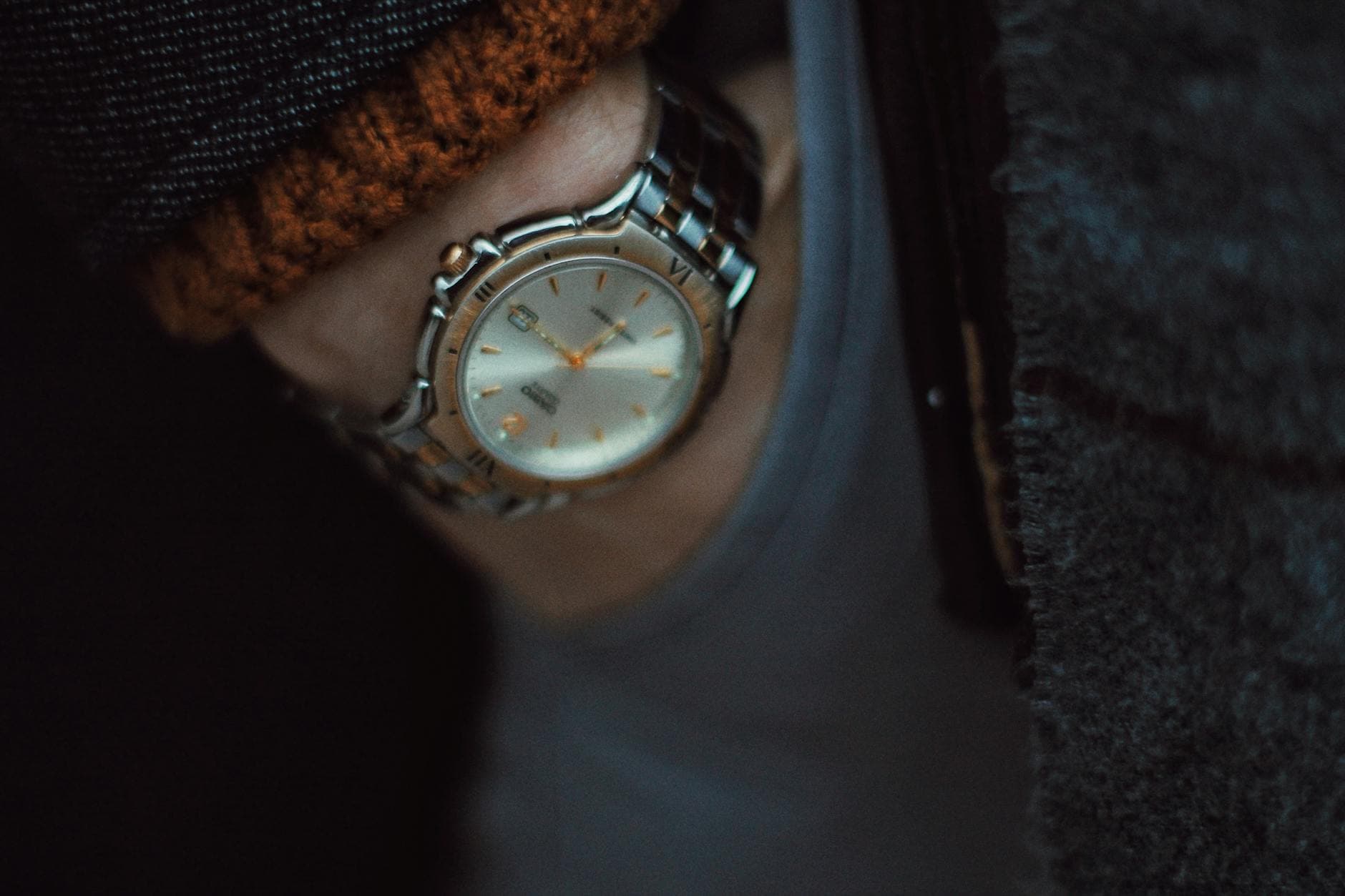 Luxury wristwatch close up